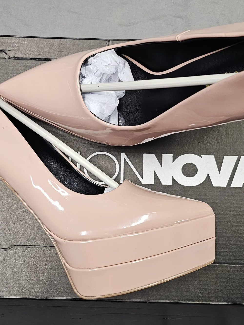Fashion Nova Super Sexy Nude Stiletto Platform Heels